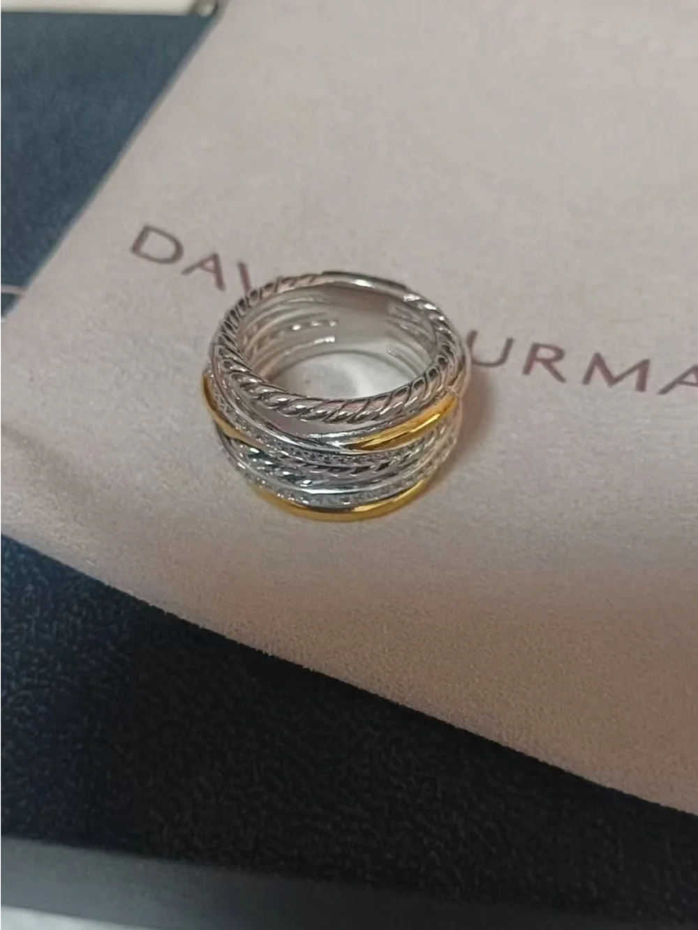 David Yurman Two-Tone Ring -Silver